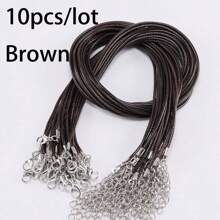 10pcs 1.5mm Leather Wax Cord Necklace With Lobster Clasp For Jewelry Making Diy Bracelet And Necklace