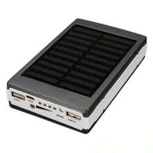 Power Bank Solar 20000 mAh, Cargador solar de energía portátil, baterías de camping con doble USB y linterna