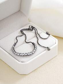 1入組優雅鋯石網球與水晶手鐲,韓國風格珠寶 - 彩色 - 查看 4