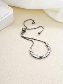 1入組優雅鋯石網球與水晶手鐲,韓國風格珠寶 - 彩色 - 查看 2