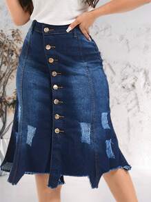 EWF JEANS Women Denim Skirts - 藍色 - 查看 1