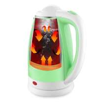 Colorful Teapot Coffee Maker Electric Kettle 2 Liter Fast Boiling Double Layer Anti-Scald - 紅色 - 查看 3