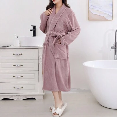 女士可穿浴袍 1 件豆沙色夏季婚礼家居浴室装饰返校