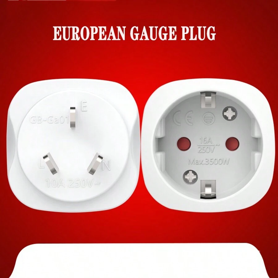 1 Pieza Adaptador De Enchufe Para Estándar Europeo Y Alemán A Estándar Chino, Redondo A Plano - Multicolor - Ver 1