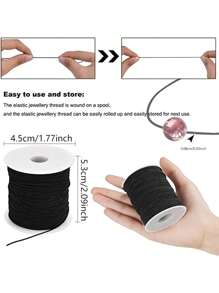 1 Roll 100m Braided Cord For DIY Handmade Jewelry Bracelets, Pendant Necklaces - Black - View 4