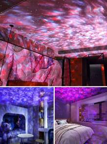 1PC Northern Lights Music Stage Lights Multi-Color Changing Light Northern Lights Effect Music Speaker Living Room Stage Lights - Black - View 5