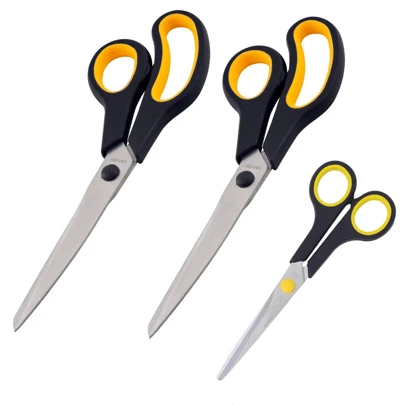IDEAL ELETRÔNICOS KIT 3 Tesouras Em Aço Inox Corte Costura Artesanato Domestico e profissional