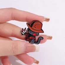 1 Miếng Creative Đen Mèo Trâm cài áo , Phim hoạt hình dễ thương Thú vật Huy hiệu , Đúng mốt Đồ trang sức Dành Cho Nam Và Nữ Đến Quần áo Và Túi , Thích hợp Đối với Mặc hàng ngày - động vật - Xem 7