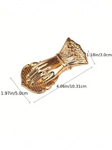 1pc, Vintage Hand Book Clip Hand-Shaped Book Clip Metal Gilded Book And Magazine Protection Clip, Golden Metal Paper Clips Document Handbook Storage Clip Seal Clamps For Coffee Tea Food Bags - Gold - View 3