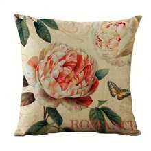 1入組4個春季植物亞麻枕套，沙發數字印花靠墊套，車用靠墊套，沙發裝飾客廳裝飾家居裝飾 - 4pc枕頭套 - 查看 5