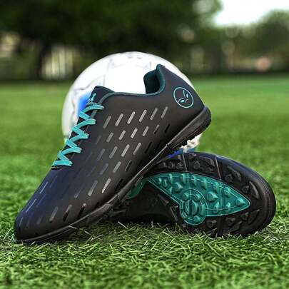 Unisex Lightweight, Breathable, Shock Absorption, Anti-Slip, Wear-Resistant, Fashionable, Professional, Soccer Training Shoes For Outdoor Grass Field With Long/Short Studs Ronaldo  Cleats