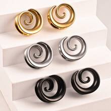 2 Piezas Tapones De Silla De Expansión De Orejas Y Túneles Con Diseño De Caracol, Calibradores Para Agujeros En Las Orejas, Estirador De Acero Inoxidable, Joyería De Piercing Corporal