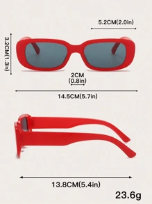 3 件装青年男女款复古方形框架时尚眼镜，时尚街头服饰配饰 - 彩色 - 查看 4