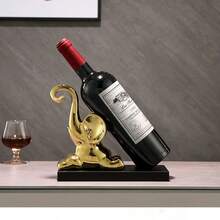 1 件豪華大象酒架,適合電視櫃,現代裝飾客廳家居裝飾品 - 銀色 - 查看 5