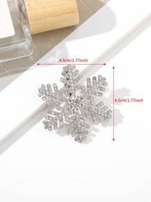 优雅Y2K水钻雪花设计合金简约发夹爪夹发卡，派对造型，发饰 - 銀色 - 查看 6