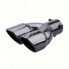 phổ cập Ô tô/xe hơi Phụ kiện Thép không gỉ Đen 2.5 Inch Gấp đôi Mặc ngoại Thẳng Hơi thoát ra Đường ống - màu đen - Xem 4