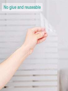 Frosted Window Privacy Film Sun Blocking Frosted Glass Window Film Static Cling Window Covering Non Adhesive Glass Sticker For Home Office Bathroom Kids Study Stripe Patterns, Stickers, Wall Decal, Vinyl Decal For Home Decorations, Spring Decoration Items Refresh Your Home, Rama Decoration Stickers Gifts Birthday Graduation