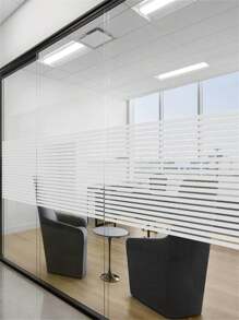 Frosted Window Privacy Film Sun Blocking Frosted Glass Window Film Static Cling Window Covering Non Adhesive Glass Sticker For Home Office Bathroom Kids Study Stripe Patterns, Stickers, Wall Decal, Vinyl Decal For Home Decorations, Spring Decoration Items Refresh Your Home, Rama Decoration Stickers Gifts Birthday Graduation