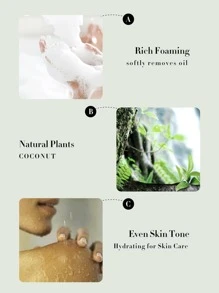 1入裝純椰子油淋浴露產品,添加天然精華,保濕滋潤的身體清潔,含香水的淋浴露,適合日常清潔和旅行必備品 - 綠色 - 查看 3