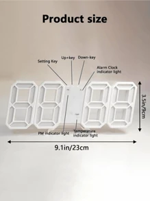 1pc 3D LED Digital Clock, Wall Mounted & Tabletop Dual Use, USB Powered Alarm Clock, No Battery Included,Home Decor ,Room Decor Bedroom Decor Dormitory Decor Back To School School Decor School Surprise School Supplies