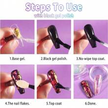 1入組色彩變幻翅膀般的小片,變色片拼接美甲,彩妝,diy樹脂裝飾藝術工藝品 - 金色 - 查看 7