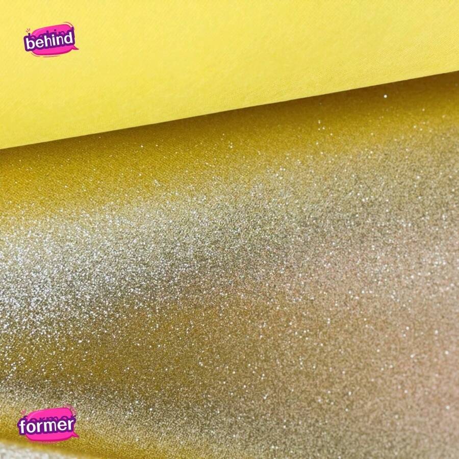 1pc Colorful Non-Woven Fabric Glitter Fabric With Gold Powder - Yellow - View 1