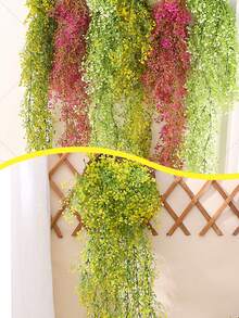 1入組120cm淺綠色人工懸垂藤蔓模擬花朵,適用於家居牆壁裝飾、花園婚禮懸垂裝飾 - Light Green - 查看 7