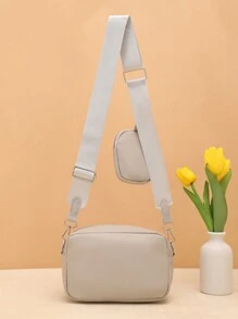 New Women's Bag Simple Casual Two-Piece Shoulder Bag Fashion Crossbody Bag Retro PU Soft Leather Feeling Women's Oblique Shoulder Bag