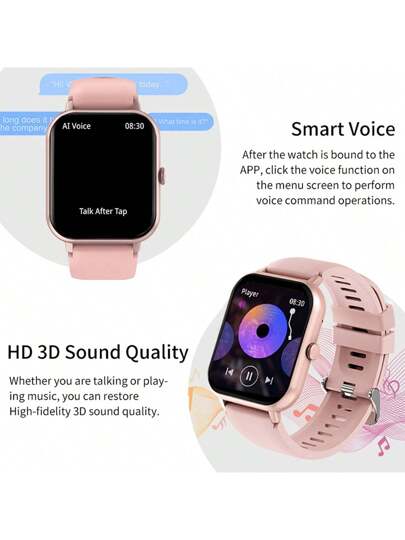 Slimme Horloge Boy Girl 1.83inch HD Touch Screen Sleep Monitor/100+ Sports Mode/Smart Voice Assistant/Wirelss Call/Fitness Waterproof Bracelet roid Ios view 4