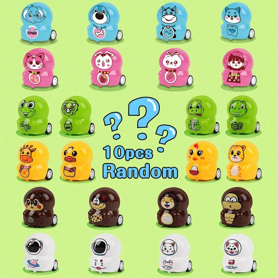 Cartoon Animal Car Mini Vehicle Toy For Kids, Nursery Gift, Capsule Machine Toy - Random Color - View 1