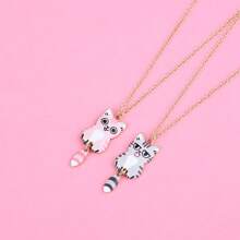 1入組7色可愛貓咪吊墜項鍊,適合女孩bff友誼首飾禮物 - khaki - 查看 5