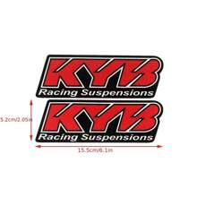 1 對 Pvc 反光 Kyb 叉貼紙減震器懸吊摩托車零件裝飾徽章貼花 - 橘色 - 查看 2