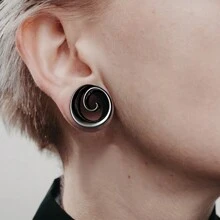 2 Piezas Tapones De Silla De Expansión De Orejas Y Túneles Con Diseño De Caracol, Calibradores Para Agujeros En Las Orejas, Estirador De Acero Inoxidable, Joyería De Piercing Corporal