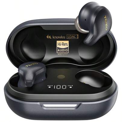 TOZO Golden X1 Wireless Earbuds Balanced Armature Driver And Hybrid Dynamic Driver, Bluetooth Headphones OrigX Pro, LDAC & Hi-Res Audio Wireless, Environment Active Noise Cancellation Headset Black/Blue