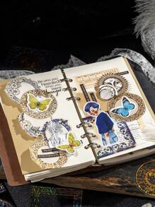 20張/包花邊手工帳貼紙,寵物裝飾貼紙,用於diy手工藝品、手機、筆記本電腦、美學剪貼用品、手帳、相冊、拼貼材料、創意藝術用品（6款隨機發送） - 銀色 - 查看 5