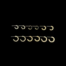 1套/6對時尚鋅合金鍍金金屬紋理大型c形耳環,適合女性日常佩戴 - 金色 - 查看 2