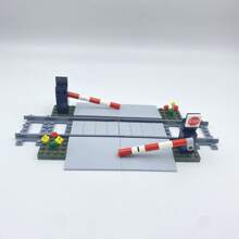 51pcs/Set Children Puzzle Assembling Plastic Toy With Fun Interlocking Building Blocks For A City-Themed Train Track, Including Elevators, Railway Crossings, Guardrails And Diy Accessories - Multicolor - View 6