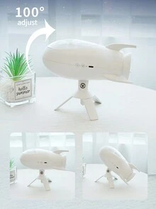 1 件 Usb 充電鋰電池供電創意火箭造型 Led 夜燈揚聲器,床頭睡燈,手機無線連接揚聲器,氣氛燈 - 白色 - 查看 4