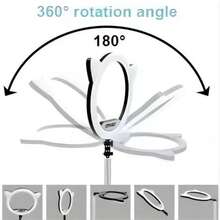 1pc 195cm Retractable Led Ring Light Video & Photo Studio Light With Tripod Stand For Phone, Live Streaming, Selfie And Lighting Effect - Black - View 6