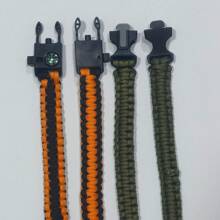 1 Thiết bị dây leo núi & thoát hiểm 4 trong 1 ngoài trời với dây dù 7 lõi, còi, vòng tay bện la bàn sinh tồn (Không có đá lửa) Dụng cụ cắm trại - trái cam - Xem 8