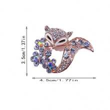 1pc Women'S Simple & Fashionable Fox Breast Pin For Sweaters, Cardigans, Coats & Jackets - Silver - View 2