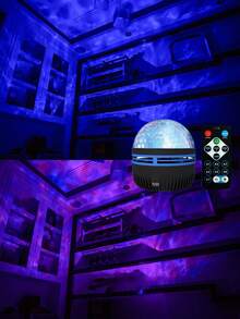 1pc Dreamlike Projection Led Night Lamp, Water Wave & Laser Light, Starry Atmosphere, Smart Mini Rotation - Multicolor - View 4