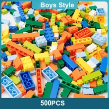 500 pièces Blocs de construction éducatifs pour enfants, insertion de petites particules DIY, jouet d'éducation préscolaire, cadeau de Thanksgiving/Noël, décoration de chambre de blocs de couleur