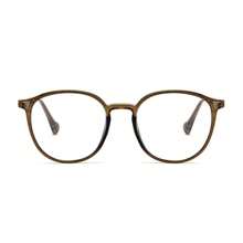 1副男女通用装饰性无度数眼镜，新款TR90轻盈复古圆形镜框，男女皆宜，无包装盒 - 橄欖綠 - 查看 4