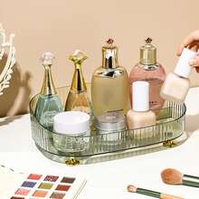 1pc Desktop Storage Box For Cosmetics, Snacks, Household Items Etc. - Translucent Green - View 3