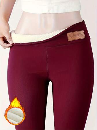 1 pièce Leggings de sport de course pour femmes, respirants, taille haute en peluche. Pantalon de yoga pour le cyclisme en plein air, la course, le fitness, le ski
