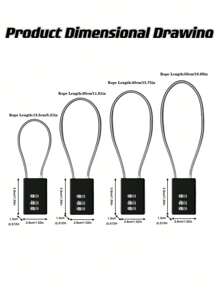 1pc Flexible Steel Wire Lock, 3-digit Combination Lock, Made Of Steel Cable And Zinc Alloy, Password Modifiable, Compact And Portable, Suitable For Anti-theft Of Electric Cars, Helmets, Bicycles, Baby Carriages, Suitcases, Backpacks And Cabinets