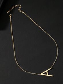 1 Miếng Hợp thời Khóa kim loại Clasp Chuỗi , Đơn giản Nam Mặt dây chuyền chữ cái Dây chuyền - Qủa tặng Đối với Bạn Thu thập - Vàng - Xem 6