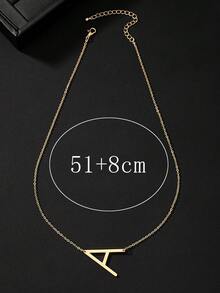 1 Miếng Hợp thời Khóa kim loại Clasp Chuỗi , Đơn giản Nam Mặt dây chuyền chữ cái Dây chuyền - Qủa tặng Đối với Bạn Thu thập - Vàng - Xem 5