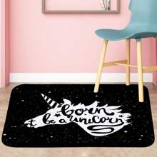 Random Unicorn Shaped Flannel Floor Mat - Multicolor - View 10
